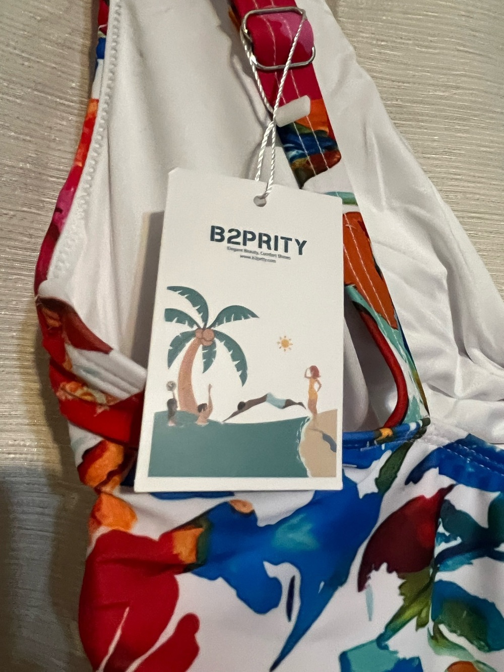 NWT Size M B2prity One Piece floral V Neck Swimsuit with tummy control - Picture 5 of 10